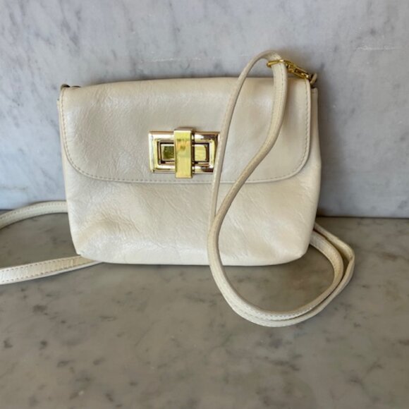 ROWALLAN Crossbody/Clutch Leather Off White - Picture 1 of 15
